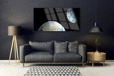 Quadro acrílico Lua Terra Espaço