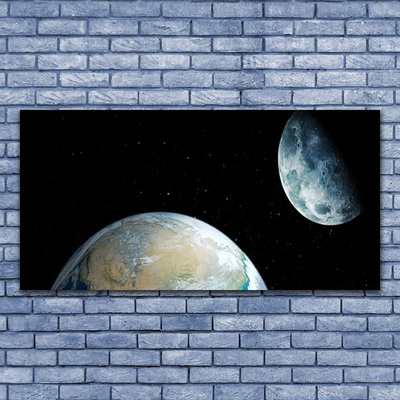 Quadro acrílico Lua Terra Espaço