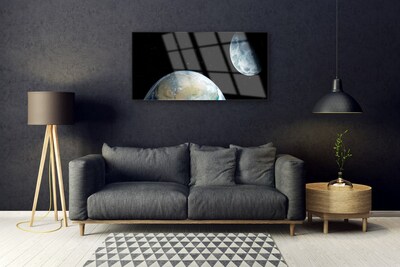 Quadro acrílico Lua Terra Espaço