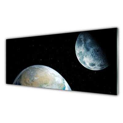 Quadro acrílico Lua Terra Espaço