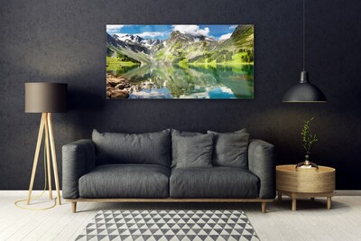 Pintura acrílica Paisagem de lago de montanha