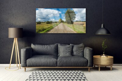 Quadro acrílico Paisagem do pavimento da estrada da vila