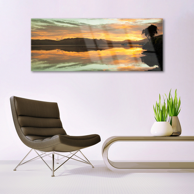 Quadro acrílico Água Céu Montanhas Paisagem