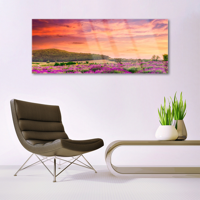 Pintura acrílica Paisagem de flores do prado