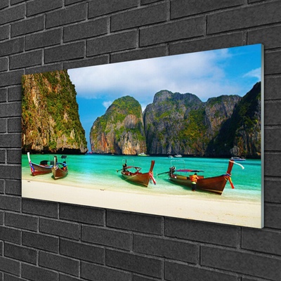 Quadro acrílico Praia Mar Montanhas Paisagem