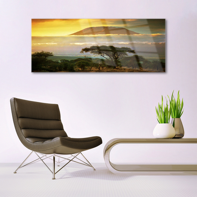 Pintura acrílica Pico da Natureza das Montanhas das Árvores