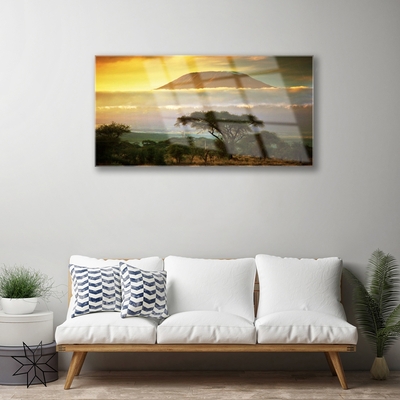 Pintura acrílica Pico da Natureza das Montanhas das Árvores