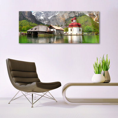 Quadro acrílico Paisagem de casa na árvore na montanha
