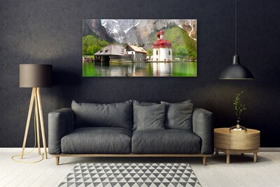 Quadro acrílico Paisagem de casa na árvore na montanha