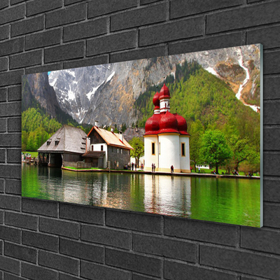 Quadro acrílico Paisagem de casa na árvore na montanha