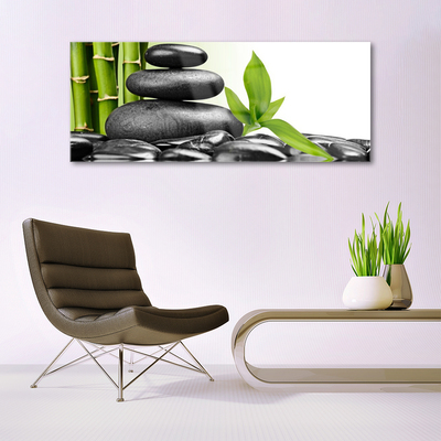 Quadro acrílico Arte com Folhas e Pedras