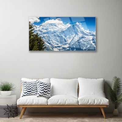 Quadro acrílico Paisagem de árvores de montanha