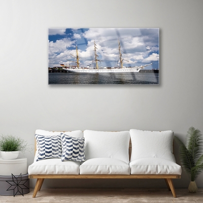 Quadro acrílico Paisagem aquática de barco