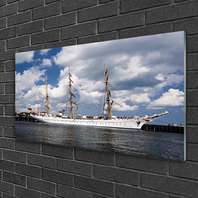 Quadro acrílico Paisagem aquática de barco