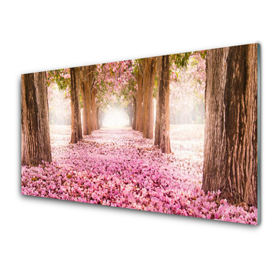 Quadro acrílico Árvore Rosas Flores Natureza