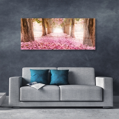 Quadro acrílico Árvore Rosas Flores Natureza