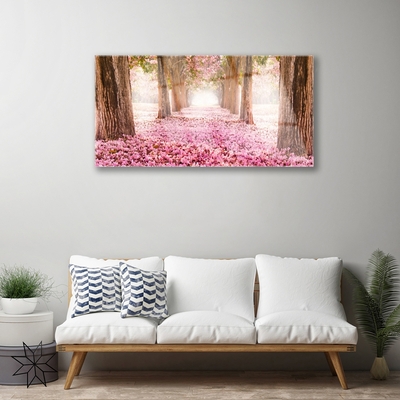 Quadro acrílico Árvore Rosas Flores Natureza