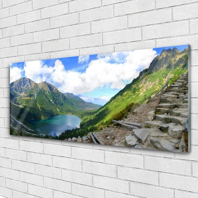 Pintura acrílica Paisagem de montanhas