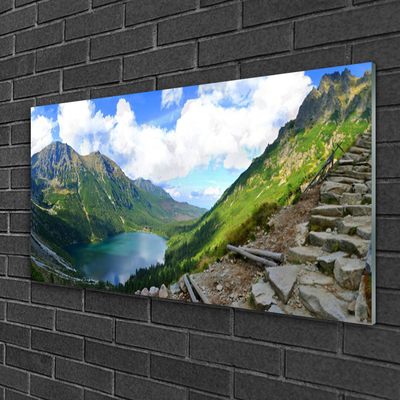 Pintura acrílica Paisagem de montanhas