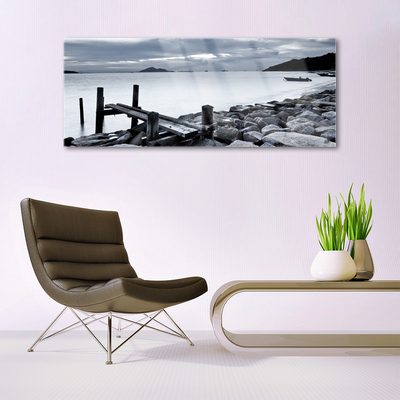 Pintura acrílica Paisagem de Pedras de Praia