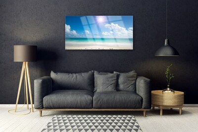 Quadro acrílico Mar Praia Sol Paisagem