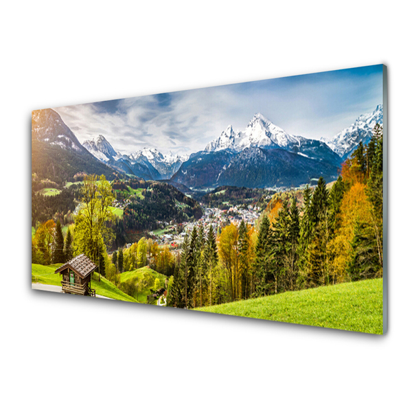 Pintura acrílica Paisagem dos Alpes