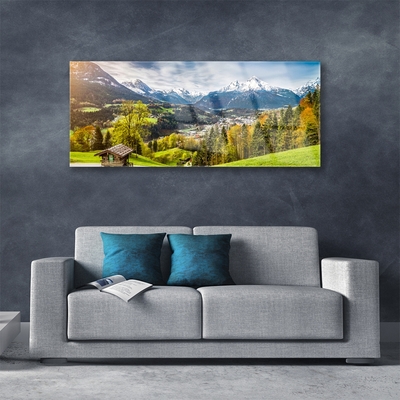 Pintura acrílica Paisagem dos Alpes