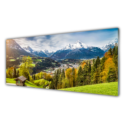 Pintura acrílica Paisagem dos Alpes