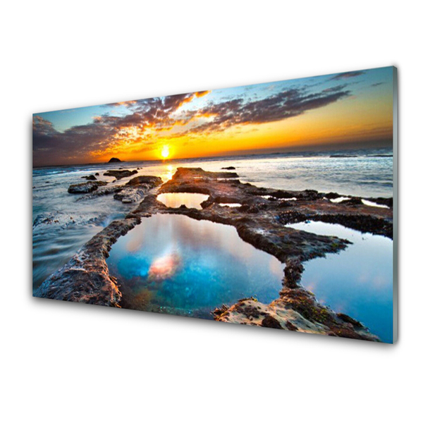 Pintura acrílica Paisagem do Mar e do Sol