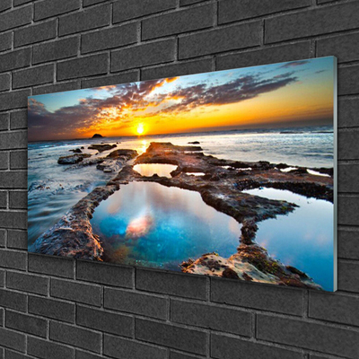 Pintura acrílica Paisagem do Mar e do Sol