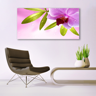Quadro acrílico Flor Folhas Planta