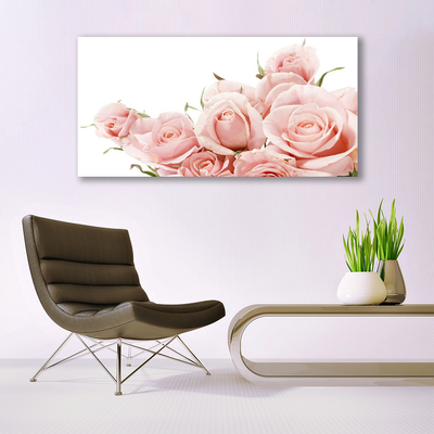 Pintura acrílica Planta de flores rosas
