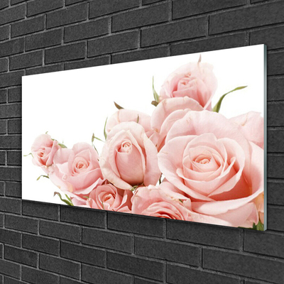 Pintura acrílica Planta de flores rosas