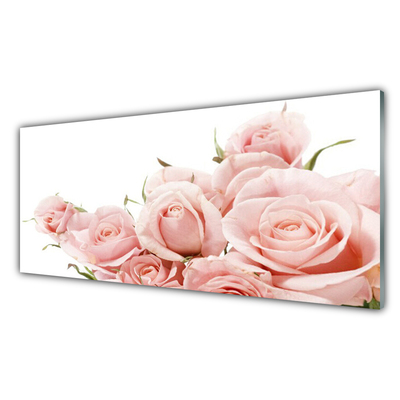 Pintura acrílica Planta de flores rosas