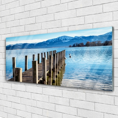 Quadro acrílico Arquitetura da Ponte Mar Montanhas