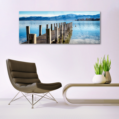 Quadro acrílico Arquitetura da Ponte Mar Montanhas