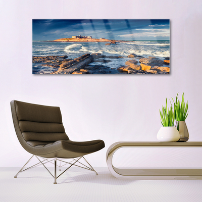 Quadro acrílico Paisagem de Pedras do Mar