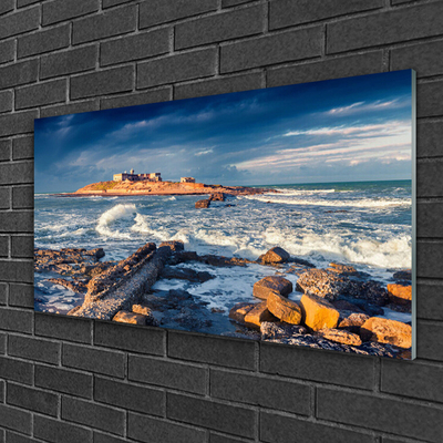 Quadro acrílico Paisagem de Pedras do Mar