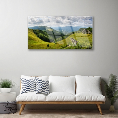 Quadro acrílico Paisagem de prados de montanha