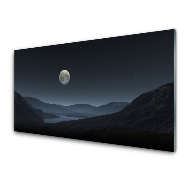 Quadro acrílico Paisagem noturna da lua