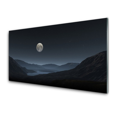 Quadro acrílico Paisagem noturna da lua