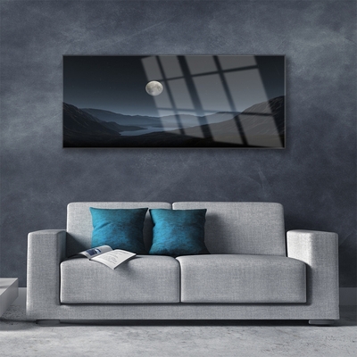 Quadro acrílico Paisagem noturna da lua