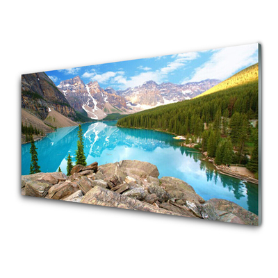 Quadro acrílico Montanhas Lago Natureza