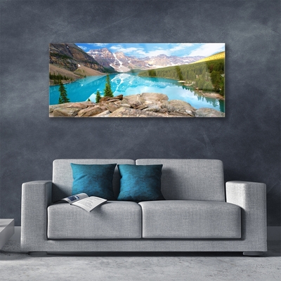 Quadro acrílico Montanhas Lago Natureza