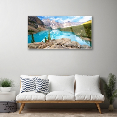 Quadro acrílico Montanhas Lago Natureza