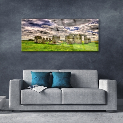 Pintura acrílica Paisagem de Stonehenge