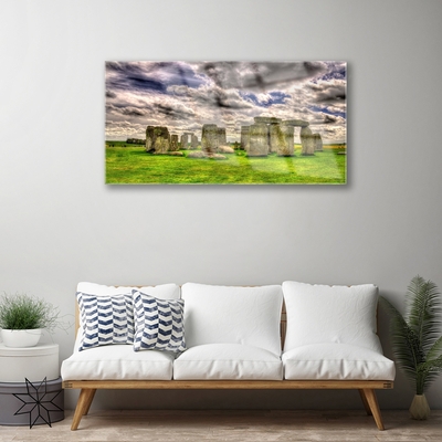 Pintura acrílica Paisagem de Stonehenge