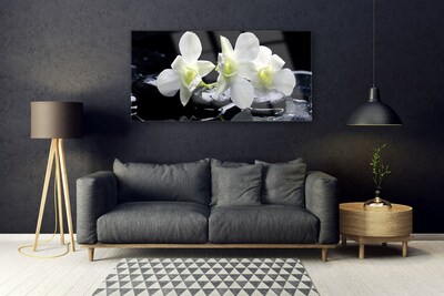 Quadro acrílico Flor de orquídea branca