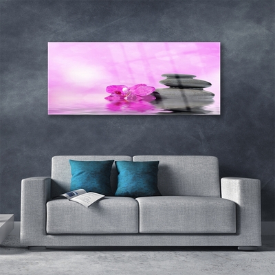Pintura acrílica Arte de flores rosa
