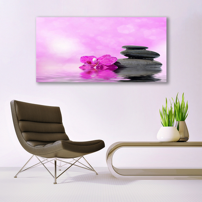 Pintura acrílica Arte de flores rosa